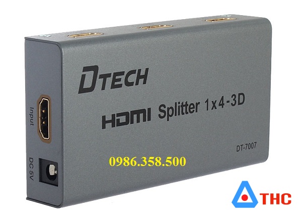 Bộ chia hdmi 1 ra 4 Dtech hỗ trợ 3D